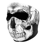Black And White Skull Face Zan Street Bike Full Face Mask