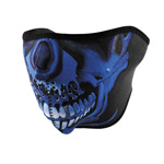 Blue Chrome Skull Zan Half Face Mask - TR-50-9282