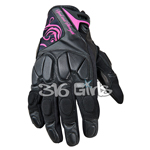 Womens Leather Motorcycle Full Finger Riding Gloves Cat Outa Hell Sm