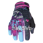 Womens Mesh Street Fighter Full Finger Riding Gloves Wicked Garden Sm