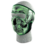Glow In The Dark Skull Zan Streetbike Full  Face Mask - TR-50-9231