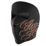 Mens Orange Flames Zan 4 wheeler Full Face Mask - TR-50-9340