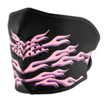 Womens Pink Flames Zan Half Face Mask